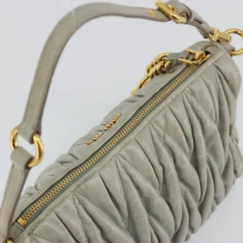 Miu Miu Matelasse Accessory Pouch Gray
